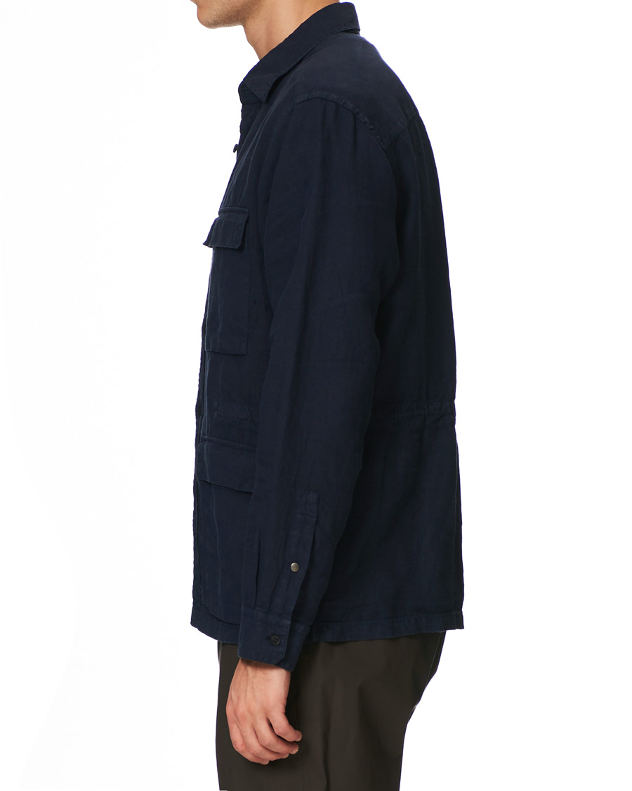 Homme | Manteaux Et Vestes | Z Zegna | Sahariana Linen Overshirt Navy