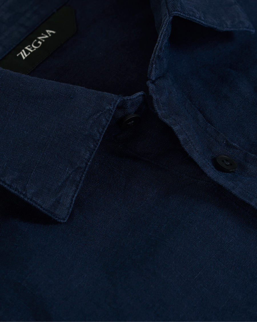 Homme | Manteaux Et Vestes | Z Zegna | Sahariana Linen Overshirt Navy