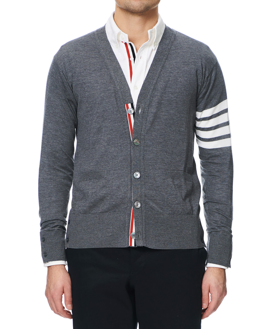 Homme | Pulls Et Tricots | Thom Browne | Merino Wool Cardigan Heather Grey