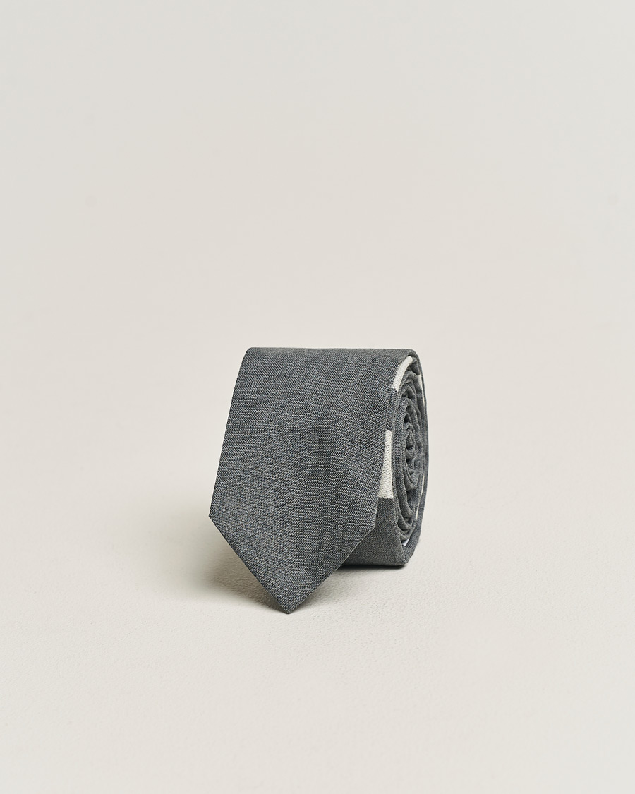 Homme | Thom Browne 4 Bar Classic Tie Medium Grey | Thom Browne | 4 Bar Classic Tie Medium Grey