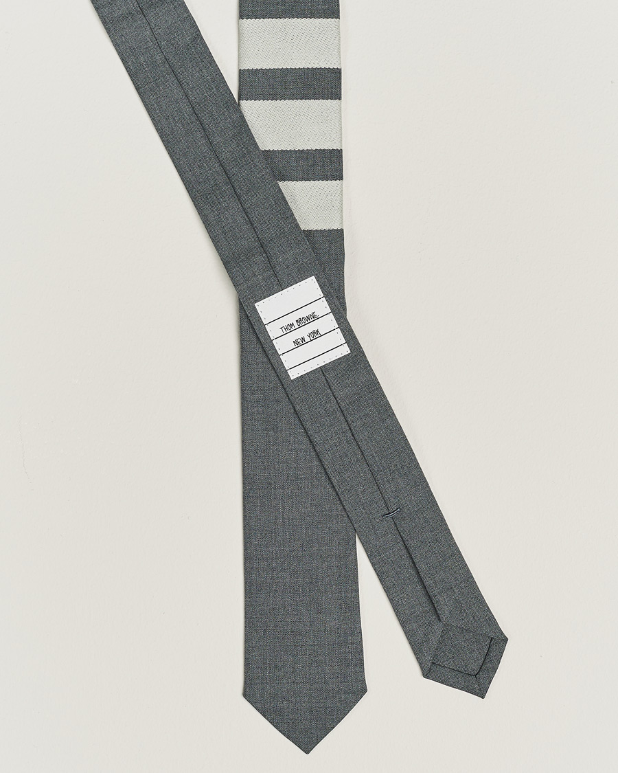Homme | Thom Browne 4 Bar Classic Tie Medium Grey | Thom Browne | 4 Bar Classic Tie Medium Grey