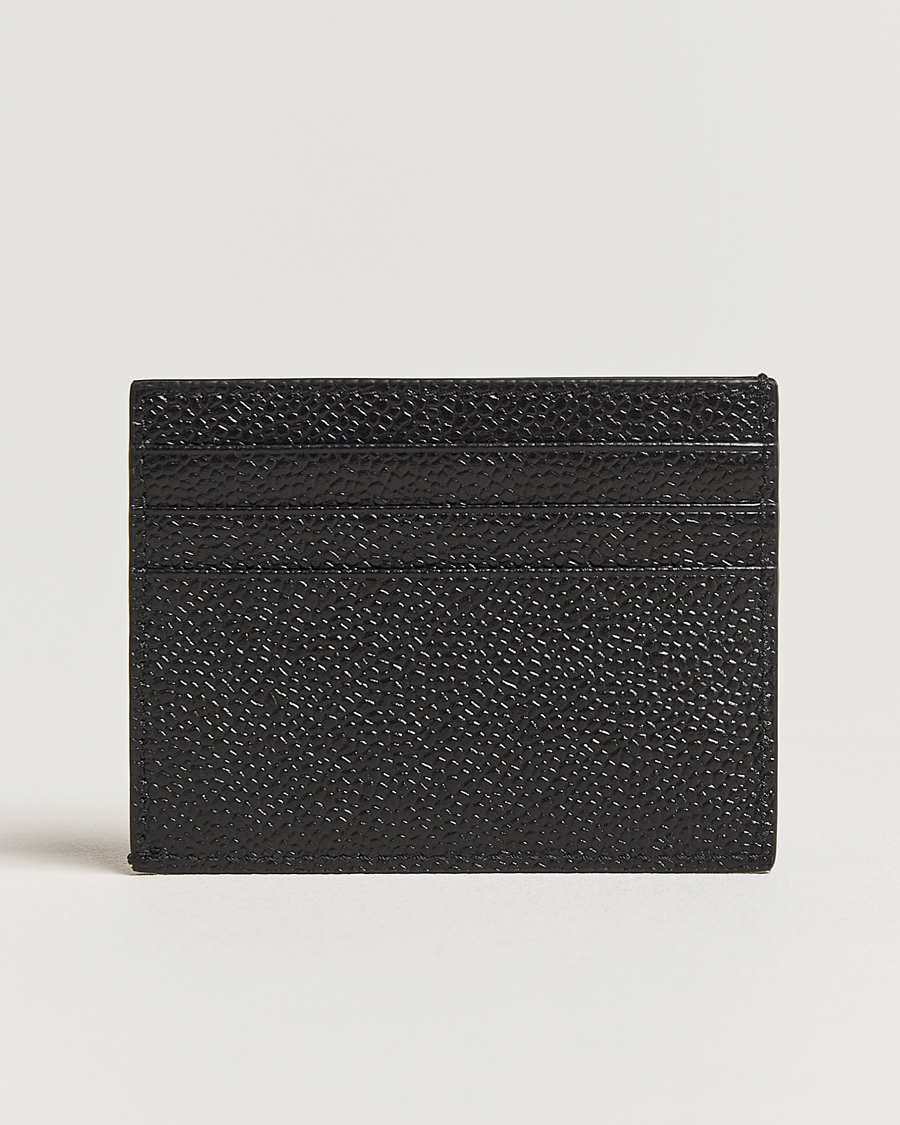 Heren | Thom Browne Pebble Grain Single Card Holder Black | Thom Browne | Pebble Grain Single Card Holder Black