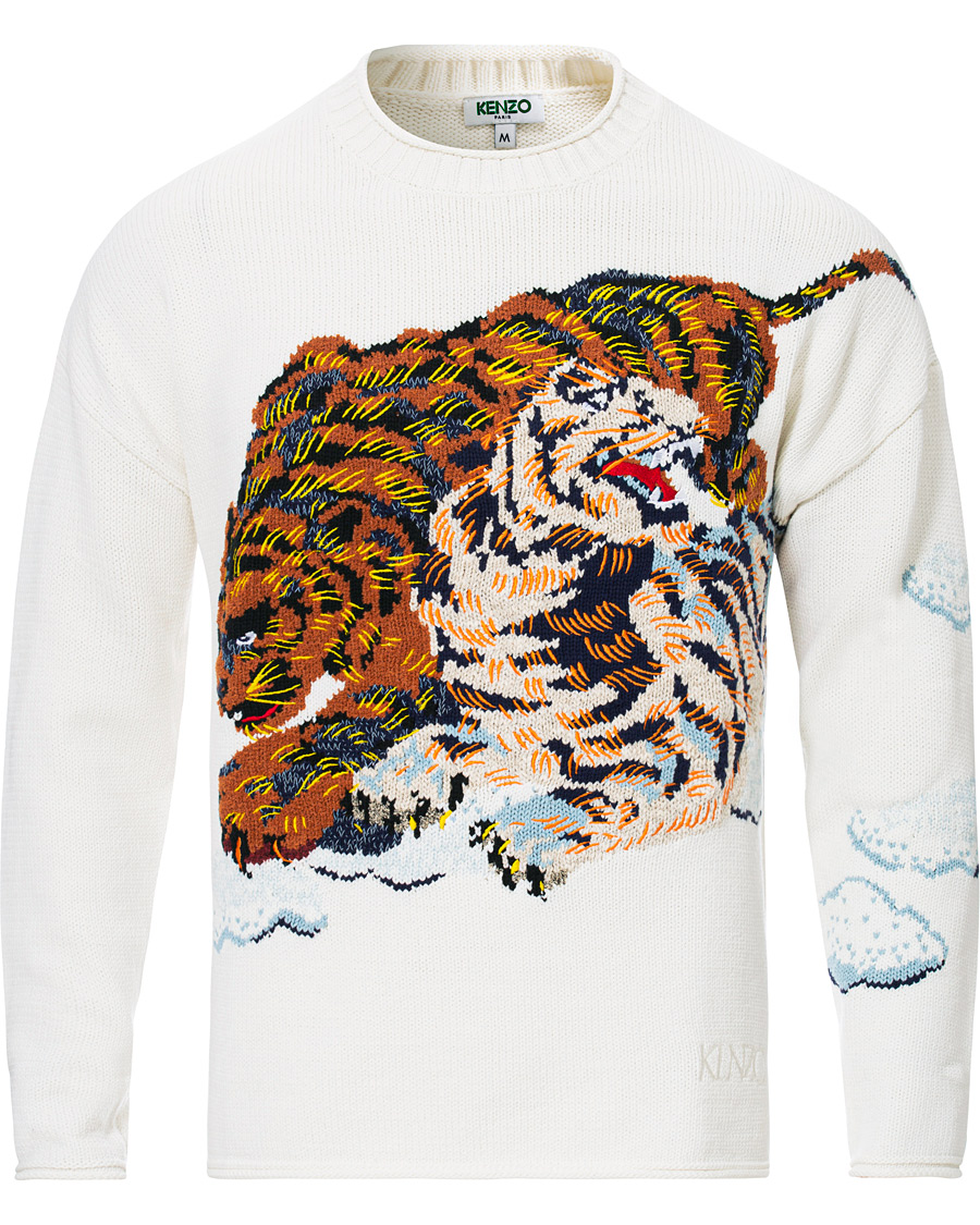 Heren | Truien | KENZO | Tiger Cloud Crew Neck Jumper Ecru