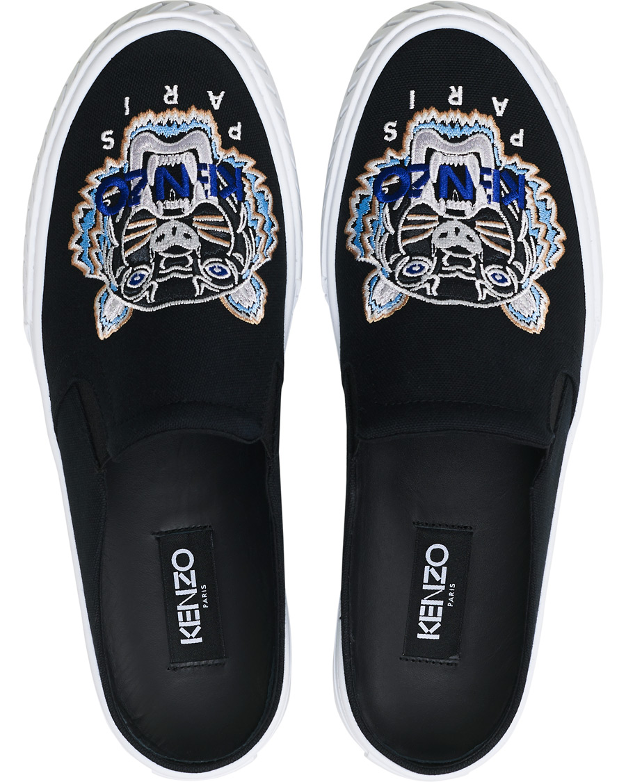 Homme | KENZO K Skate Tiger Head Mule Slip On Sneaker Black | KENZO | K Skate Tiger Head Mule Slip On Sneaker Black