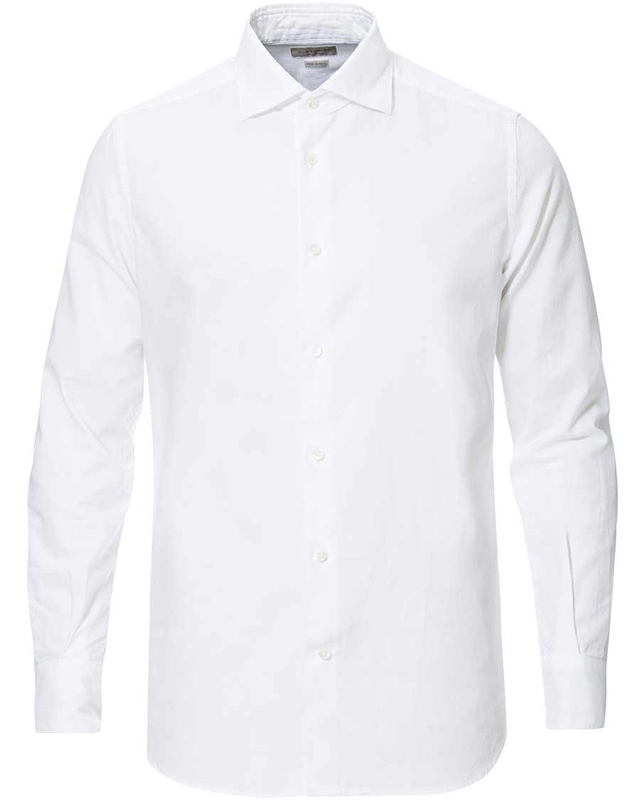 Homme | Chemises | Glanshirt | Soft Giro Inglese Cotton Shirt White