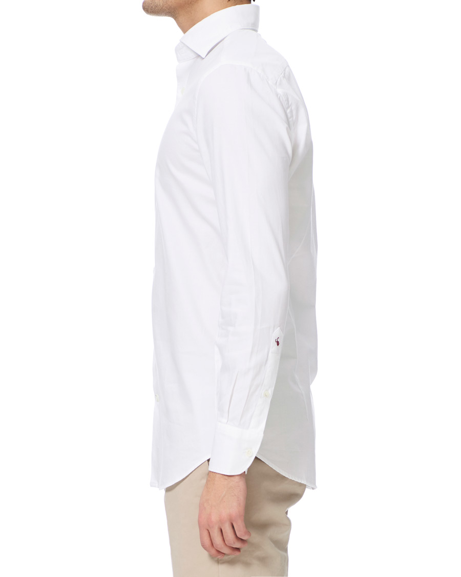 Homme | Chemises | Glanshirt | Soft Giro Inglese Cotton Shirt White