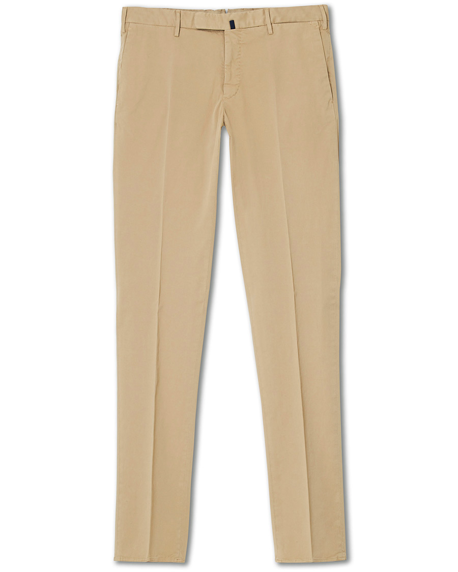 Heren | Broeken | Incotex | Slim Fit Stretch Chinos Sand