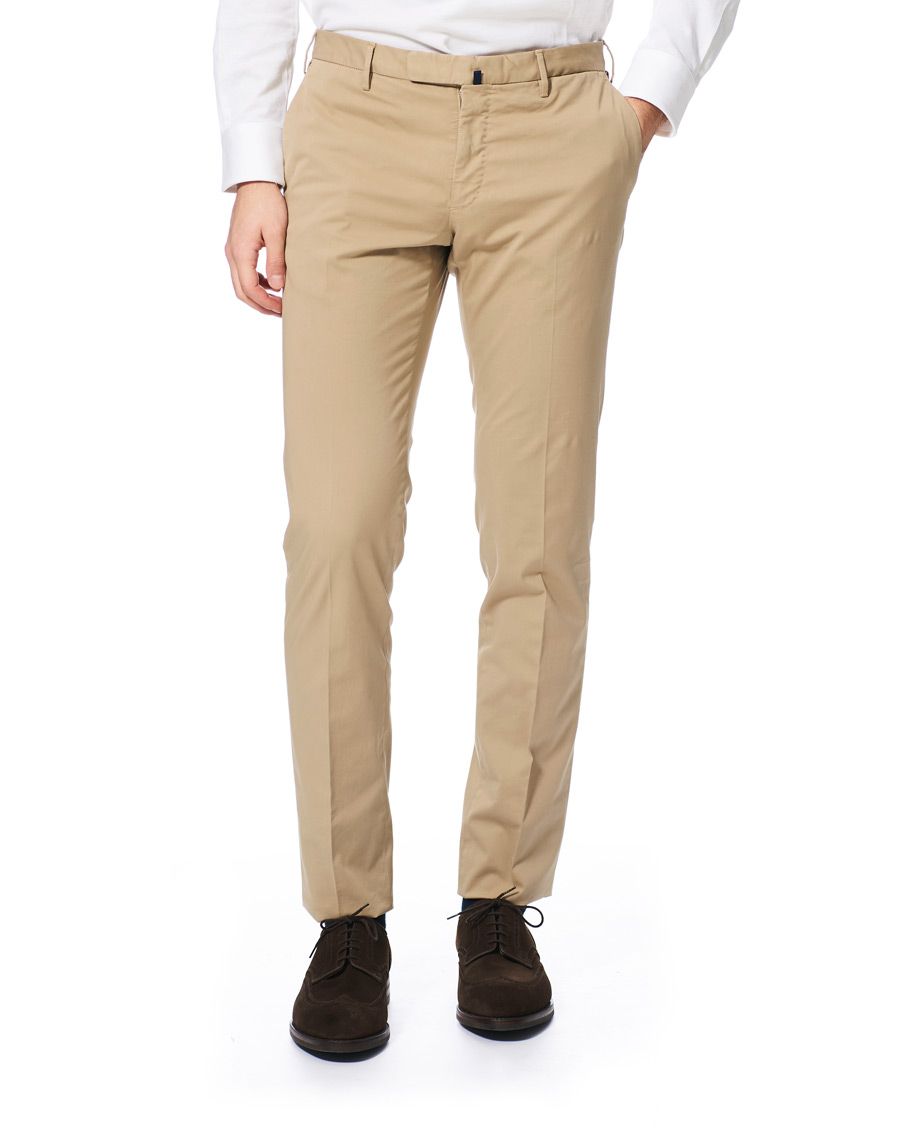 Heren | Broeken | Incotex | Slim Fit Stretch Chinos Sand