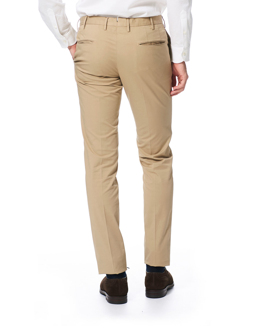 Heren | Broeken | Incotex | Slim Fit Stretch Chinos Sand