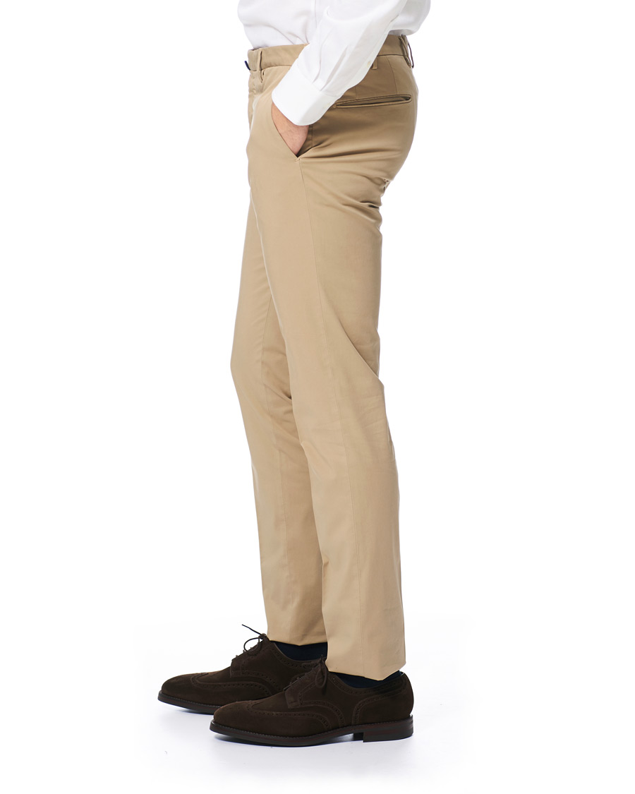 Heren | Broeken | Incotex | Slim Fit Stretch Chinos Sand