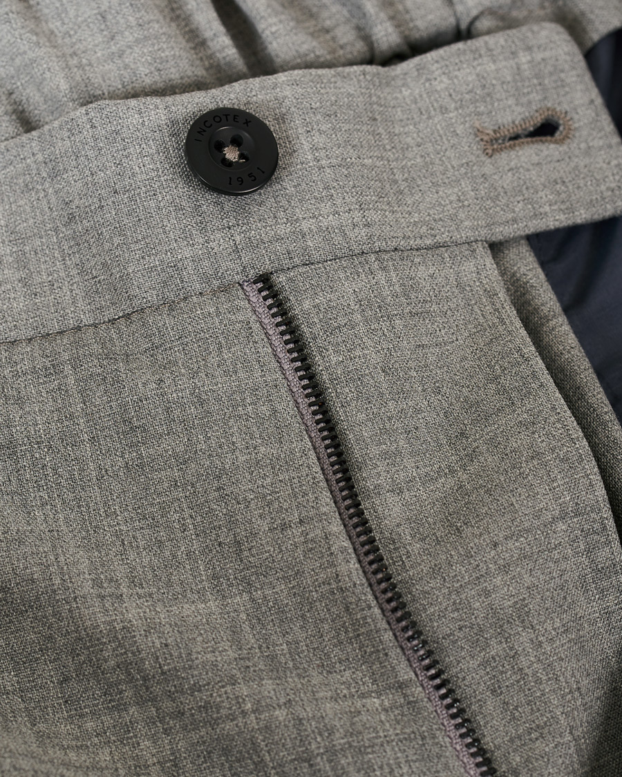 Homme | Pantalons | Incotex | Urban Traveller Techno Wool Trousers Light Grey