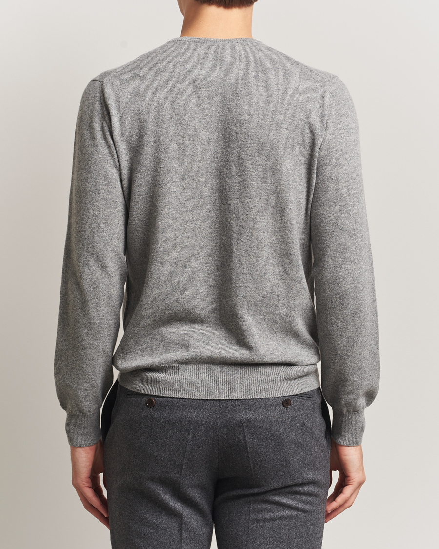 Heren | Truien | Piacenza Cashmere | Cashmere Crew Neck Sweater Light Grey