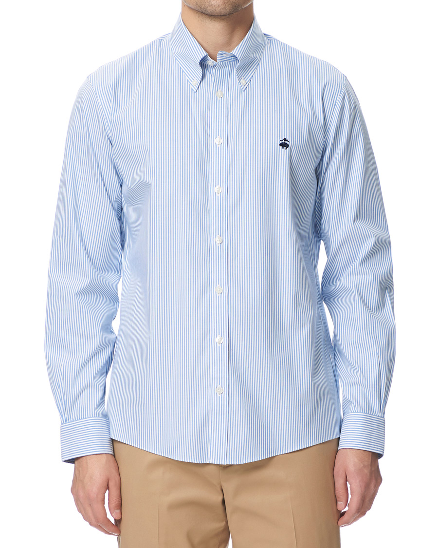 Homme | Chemises | Brooks Brothers | Milano Fit Non Iron Striped Shirt Light Blue
