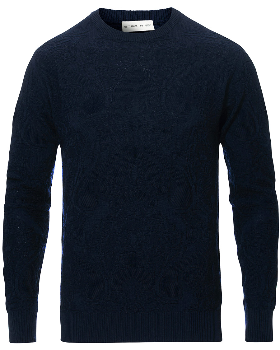 Heren | Truien | Etro | Tonal Embroidery Knitted Sweater Dark Blue