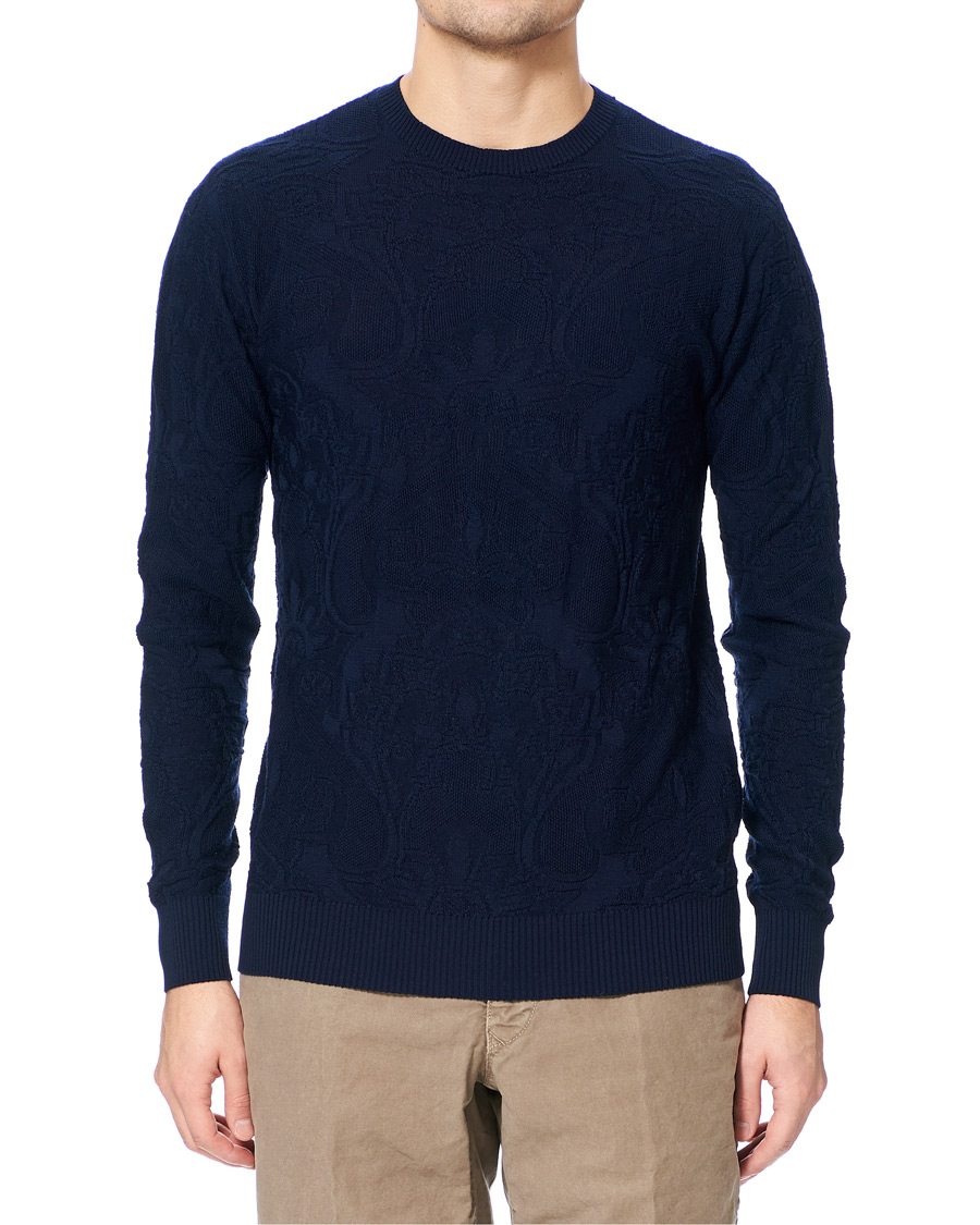 Heren | Truien | Etro | Tonal Embroidery Knitted Sweater Dark Blue