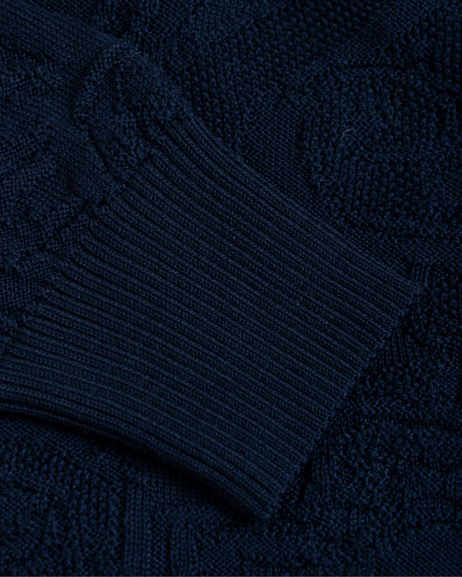 Heren | Truien | Etro | Tonal Embroidery Knitted Sweater Dark Blue