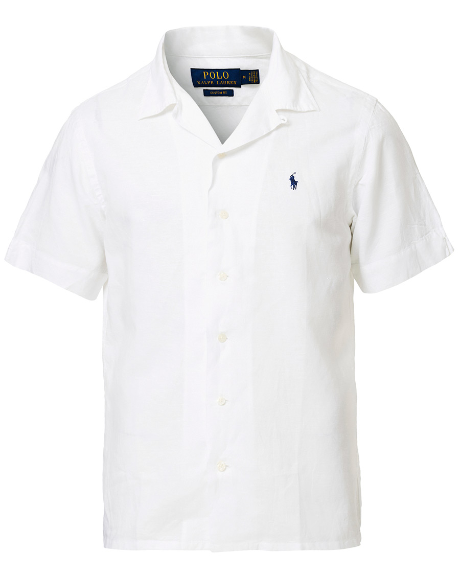 Heren | Overhemden | Polo Ralph Lauren | Custom Fit Camp Collar Short Sleeve Shirt White