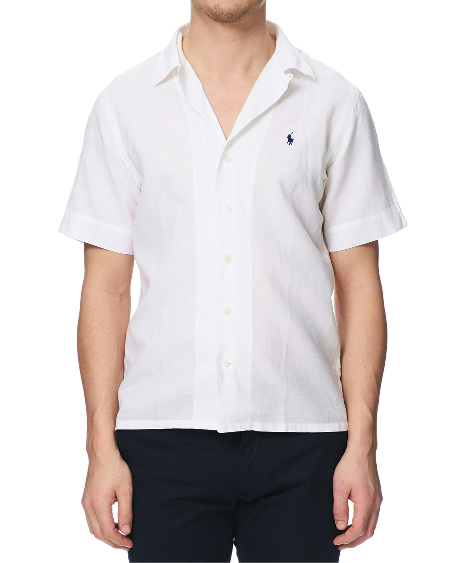 Heren | Overhemden | Polo Ralph Lauren | Custom Fit Camp Collar Short Sleeve Shirt White