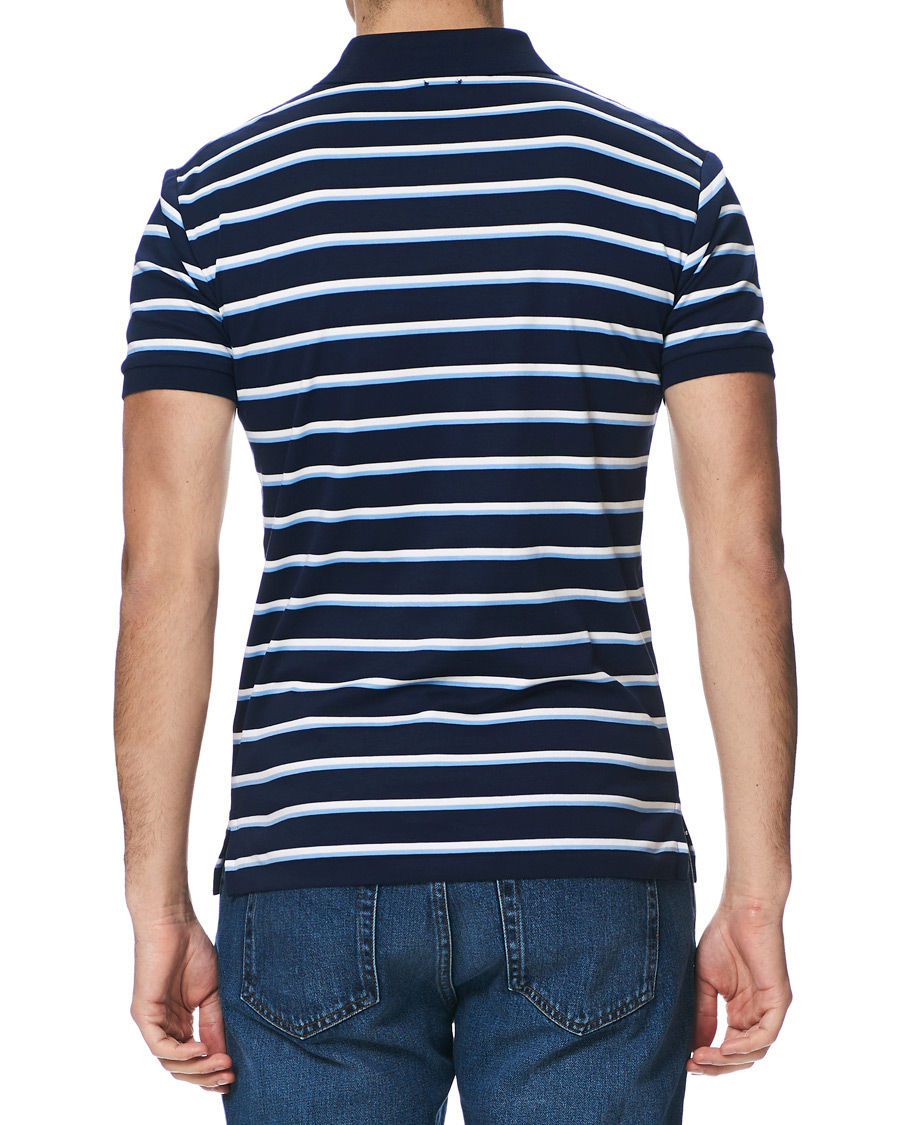 Heren | Polo's | Polo Ralph Lauren | Slim Fit Luxury Pima Cotton Stripe Polo Navy