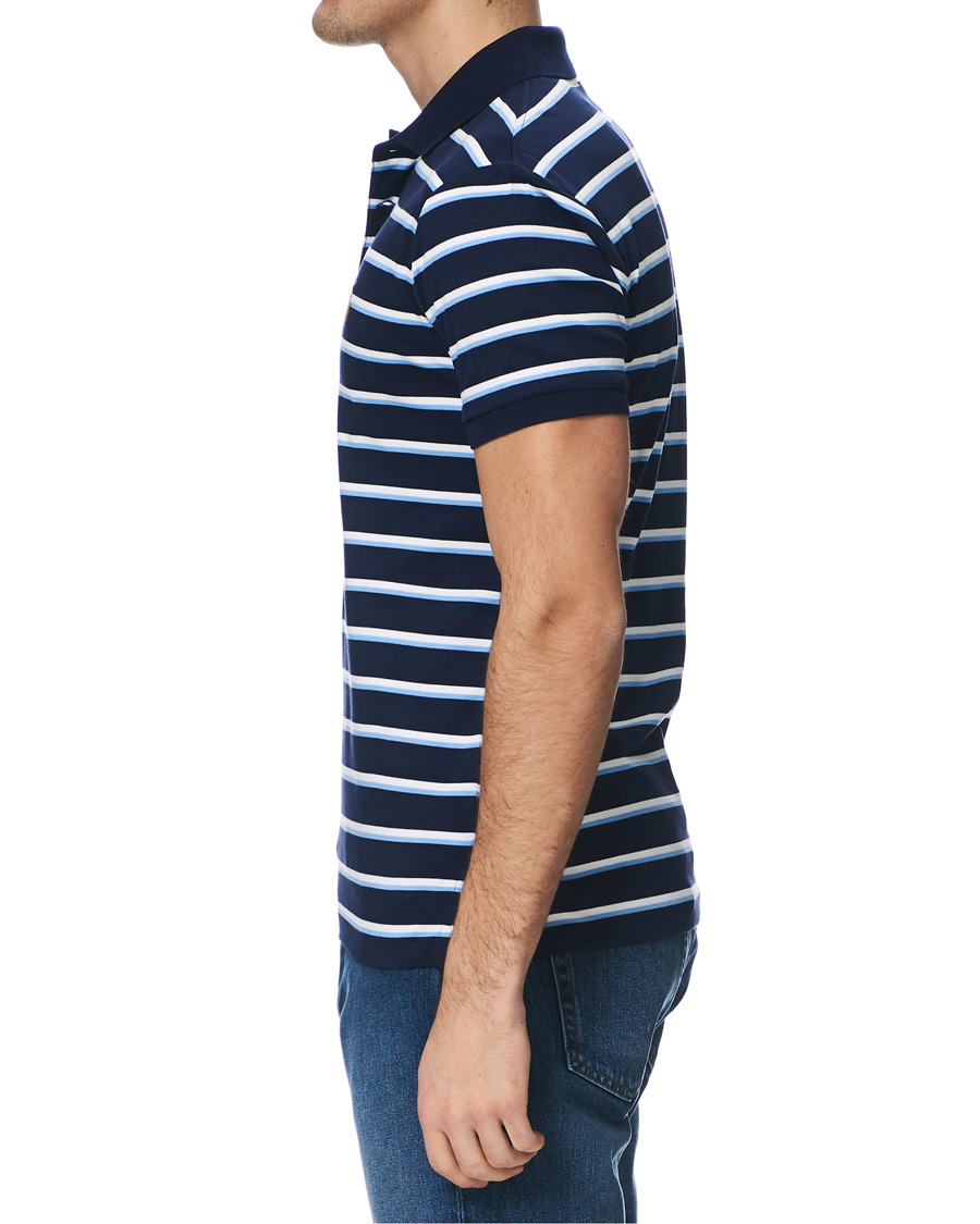 Heren | Polo's | Polo Ralph Lauren | Slim Fit Luxury Pima Cotton Stripe Polo Navy