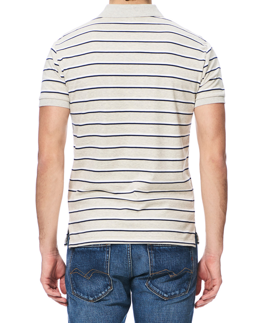 Heren | Polo's | Polo Ralph Lauren | Slim Fit Luxury Pima Cotton Stripe Polo Grey