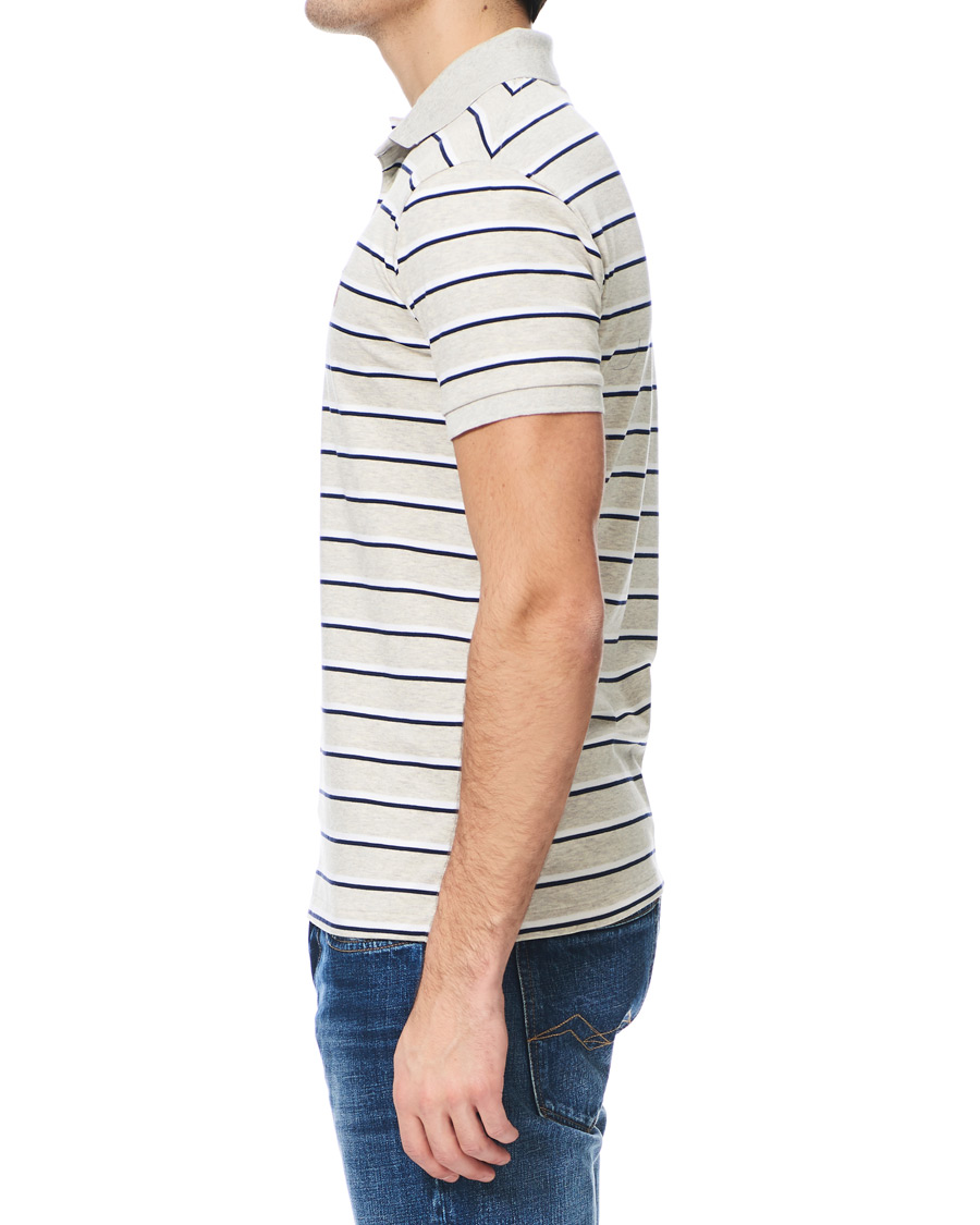 Heren | Polo's | Polo Ralph Lauren | Slim Fit Luxury Pima Cotton Stripe Polo Grey