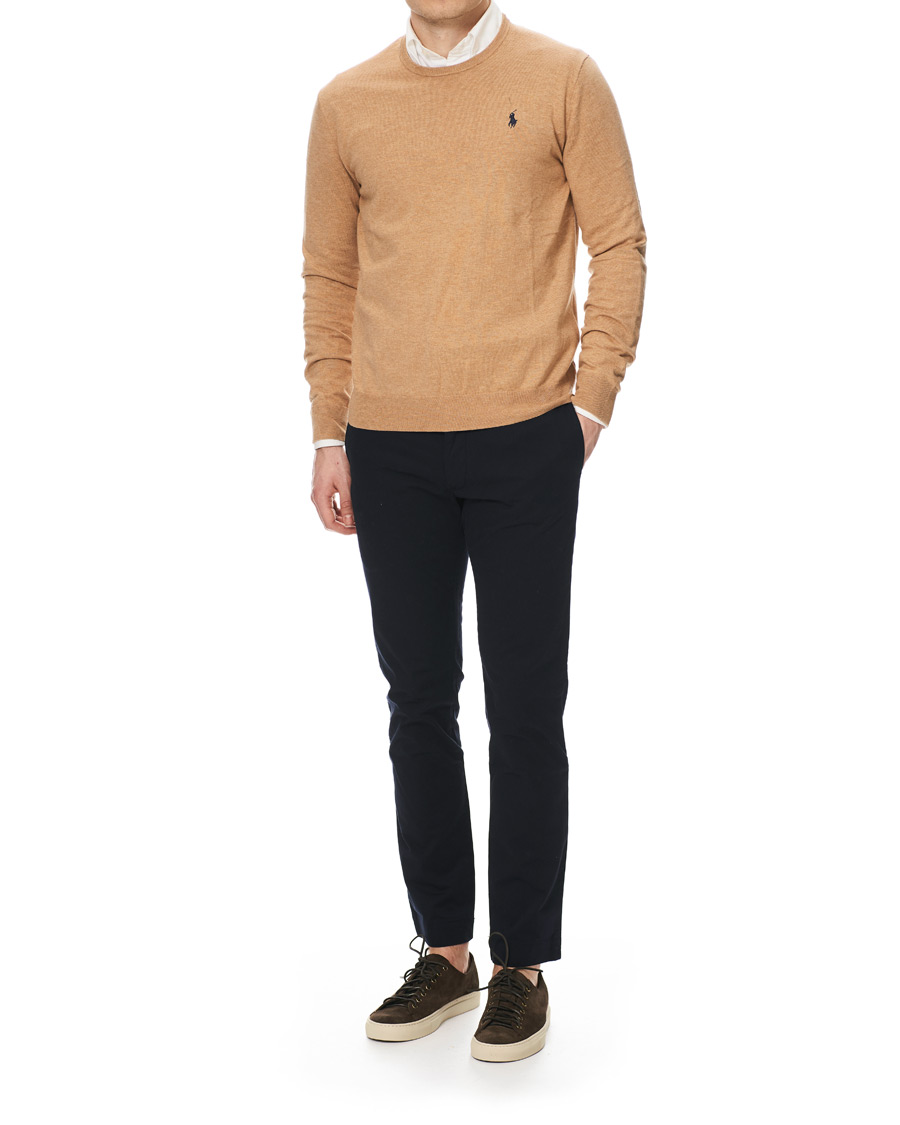 Homme | Pulls Et Tricots | Polo Ralph Lauren | Pima Cotton Crew Neck Pullover Camel Melange
