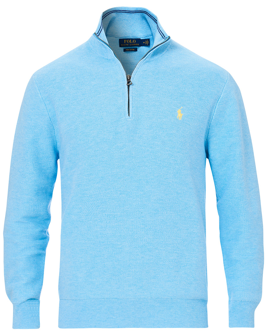 Heren | Truien | Polo Ralph Lauren | Texture Half Zip Light Blue Heather