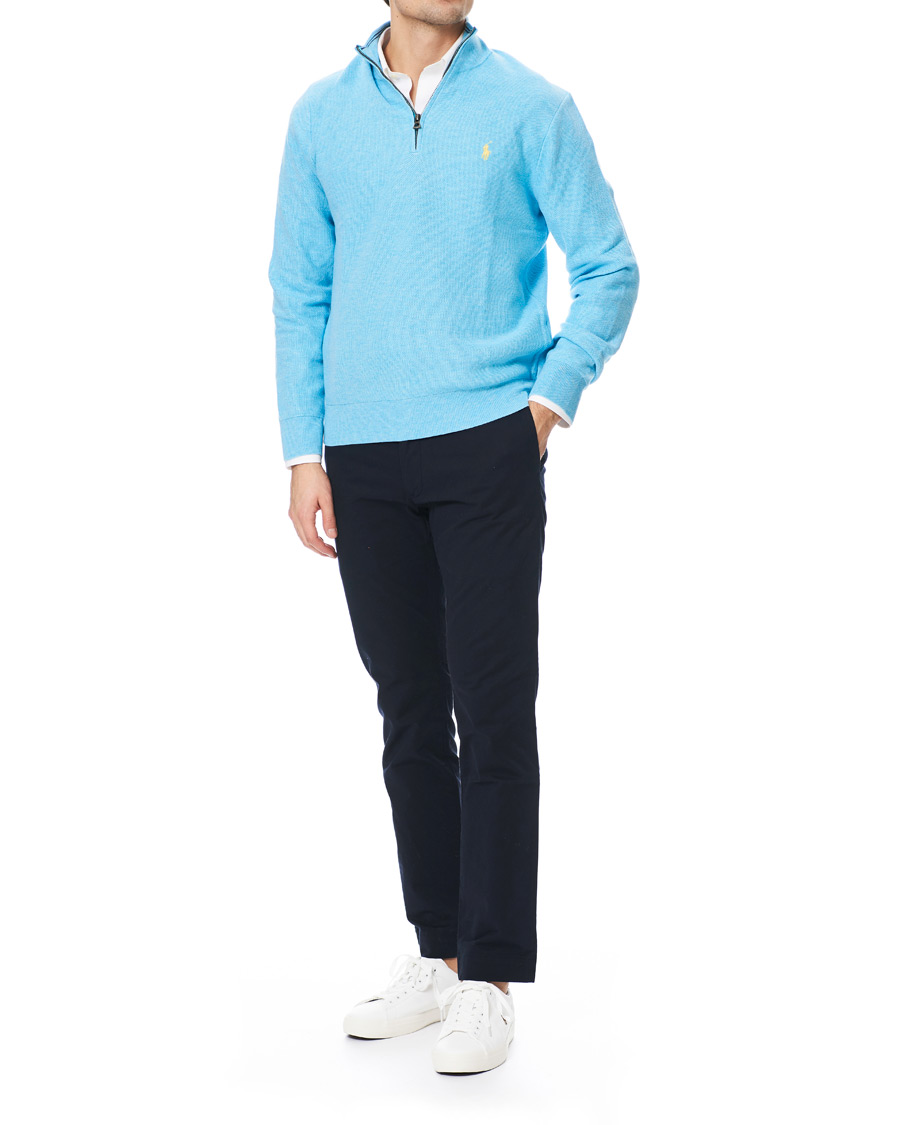 Heren | Truien | Polo Ralph Lauren | Texture Half Zip Light Blue Heather