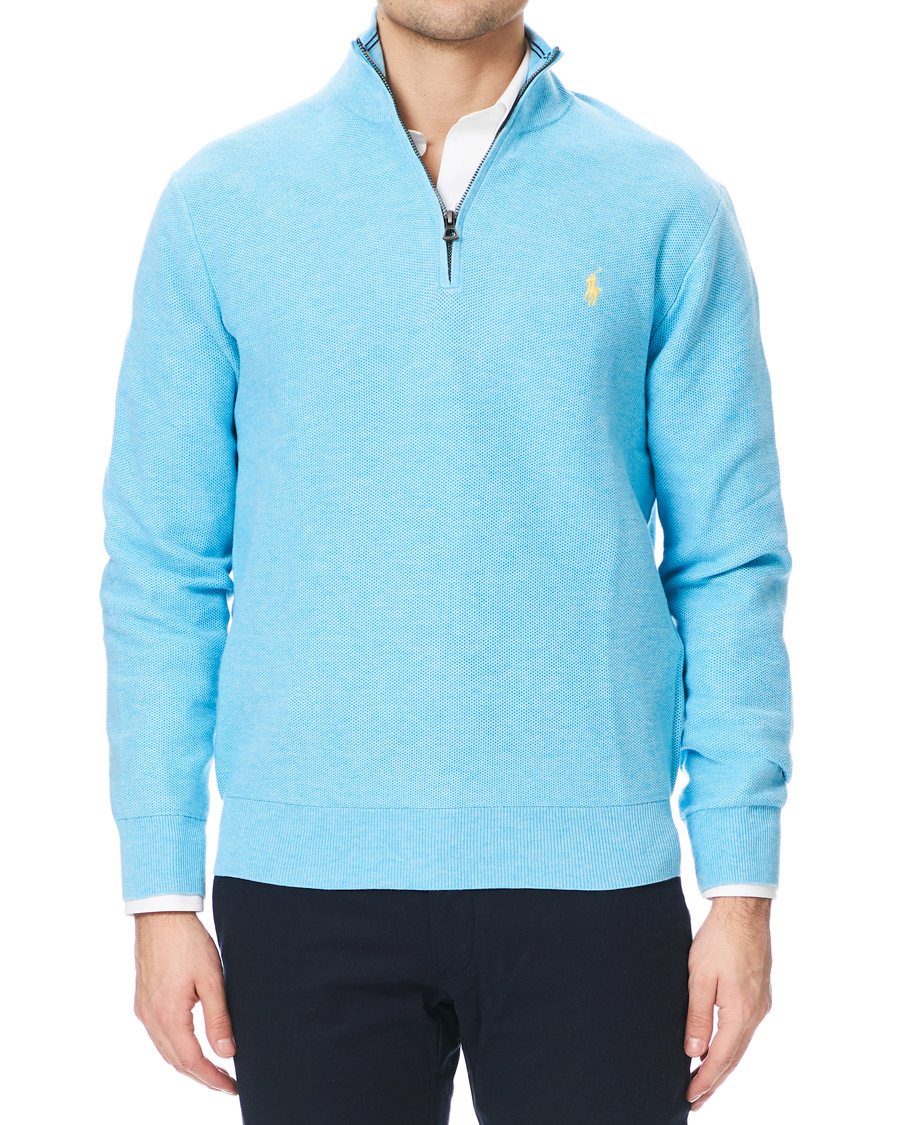 Heren | Truien | Polo Ralph Lauren | Texture Half Zip Light Blue Heather