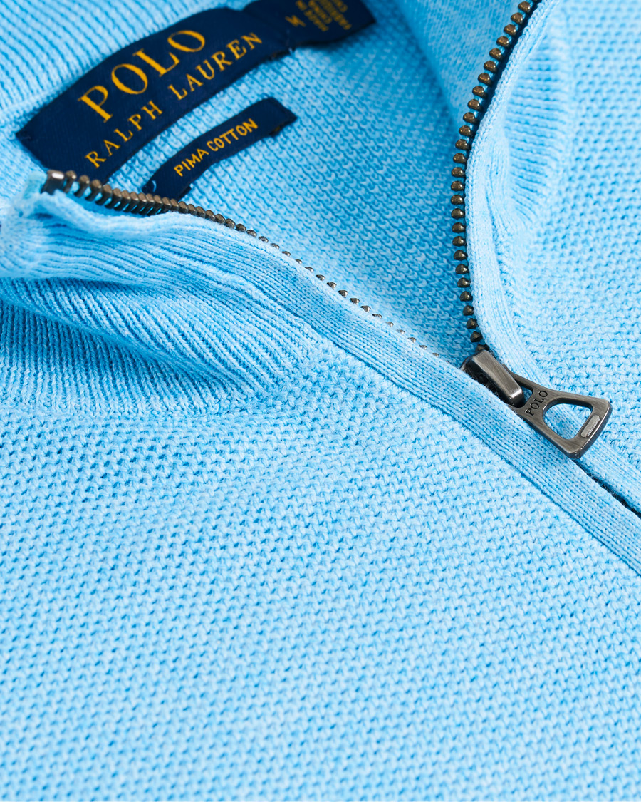 Heren | Truien | Polo Ralph Lauren | Texture Half Zip Light Blue Heather