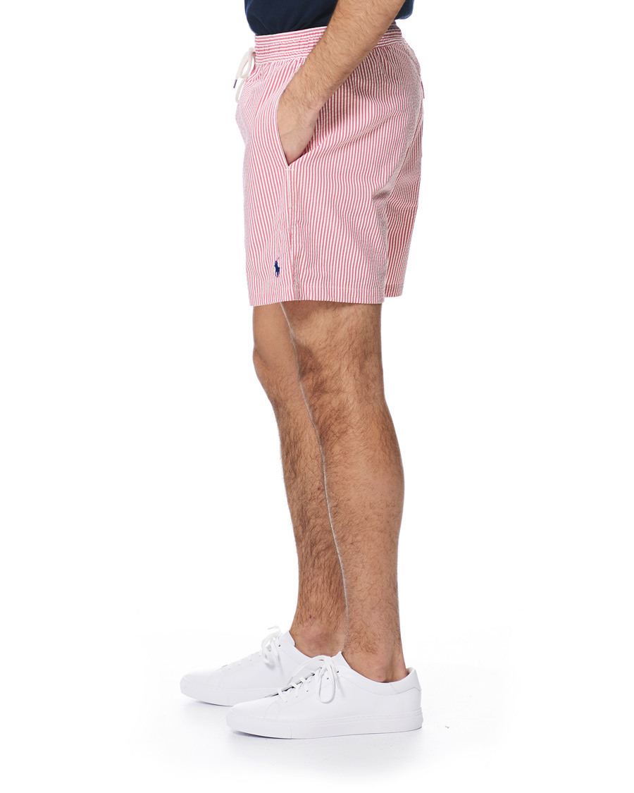 Homme | Maillots De Bain | Polo Ralph Lauren | Seersucker Stripe Swimshorts Red/White