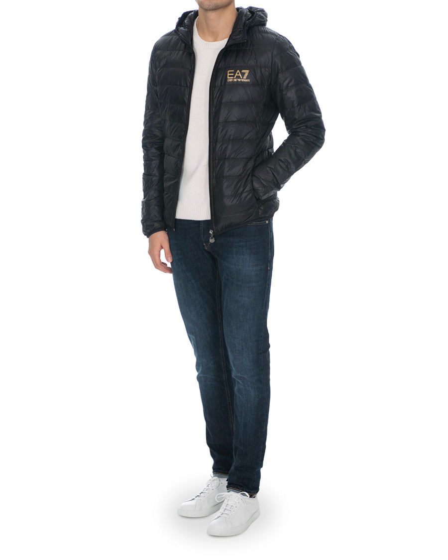 Homme | Manteaux Et Vestes | EA7 | Train Core Light Down Hoodie Jacket Black/Gold