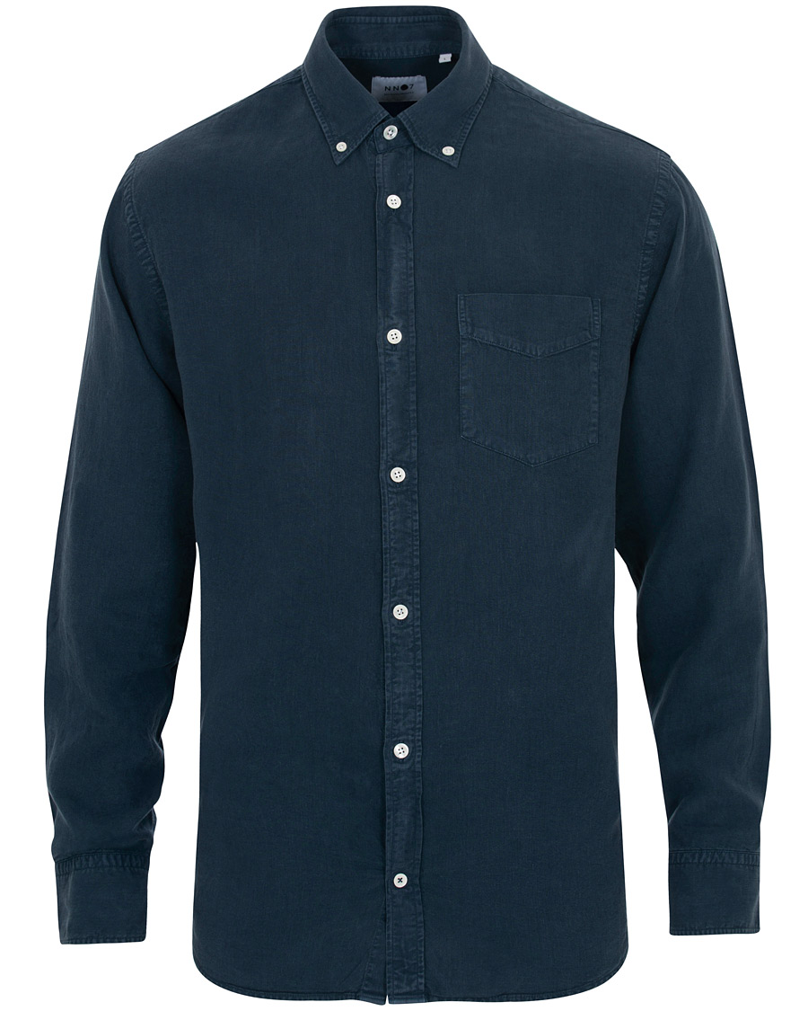 Homme | Chemises | NN07 | Levon Lyocell/Linen Button Down Shirt Navy Blue