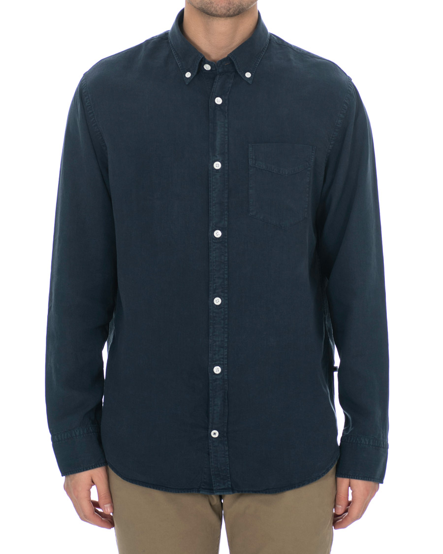 Homme | Chemises | NN07 | Levon Lyocell/Linen Button Down Shirt Navy Blue