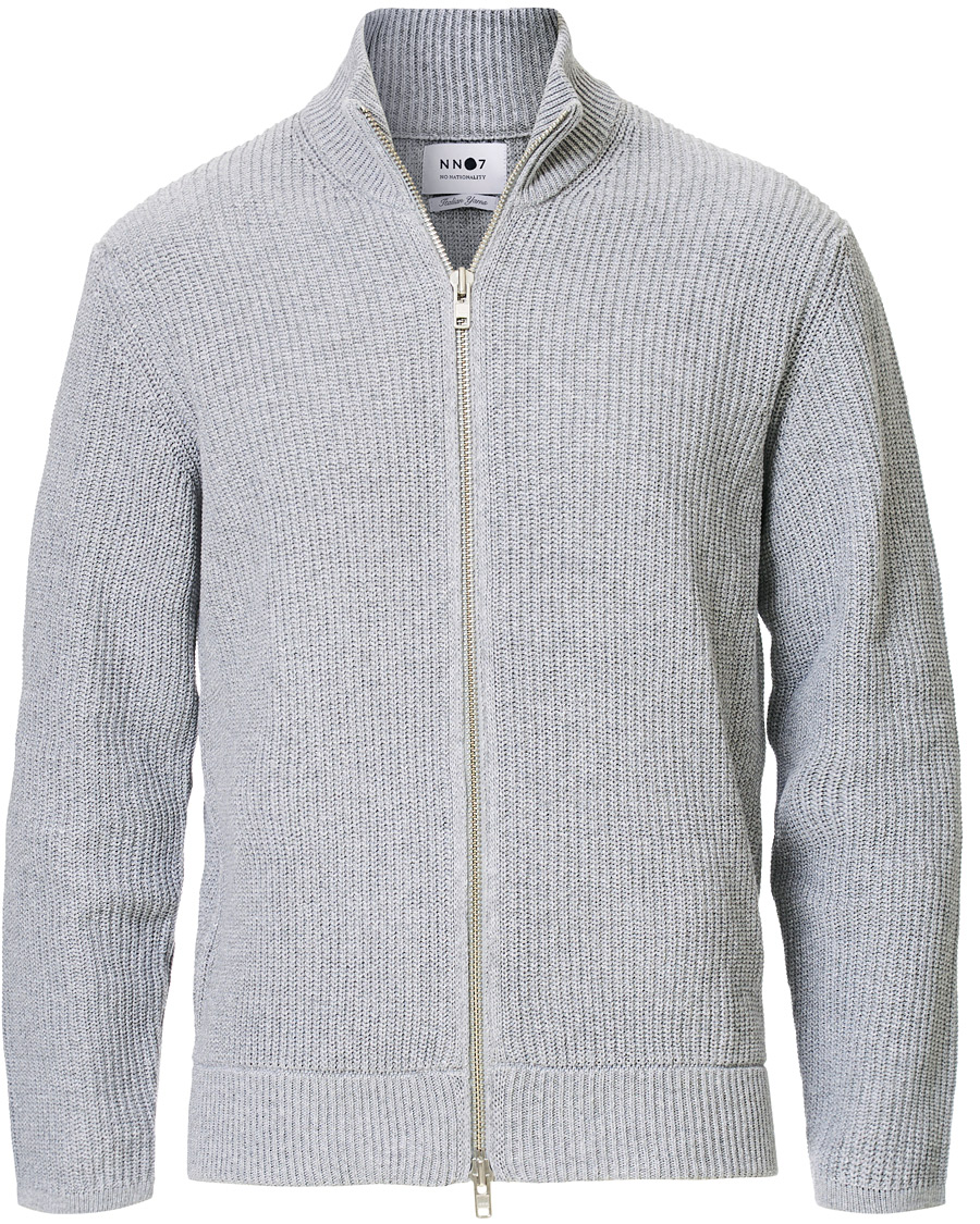 Heren | Truien | NN07 | Piet Full Zip Medium Grey