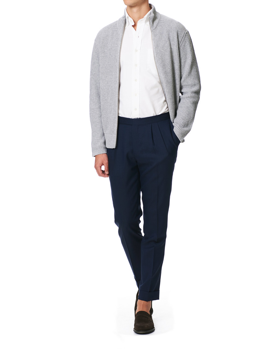Heren | Truien | NN07 | Piet Full Zip Medium Grey