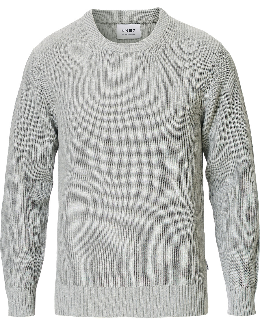 Homme | Pulls Et Tricots | NN07 | Knut Cotton Ribbed Crew Neck Medium Grey