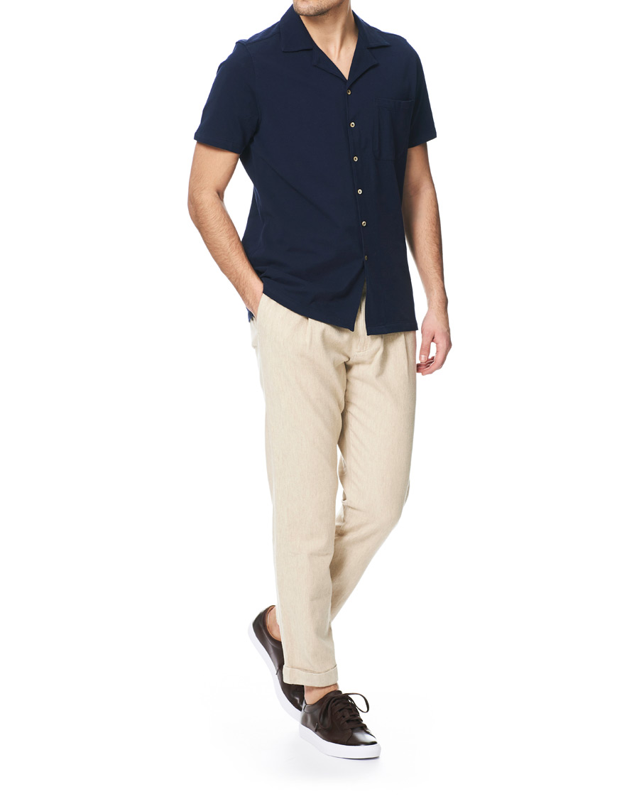 Homme | Pantalons | NN07 | Codo Linen/Cotton Pleated Turn Up Trousers Nature