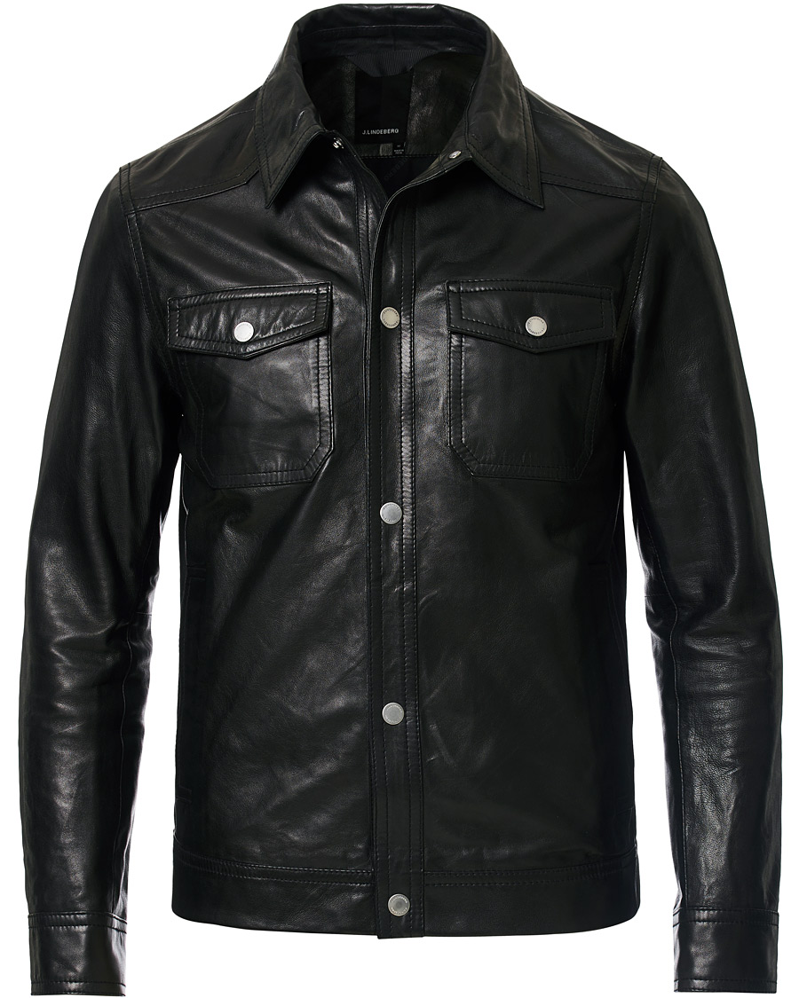 Homme | Manteaux Et Vestes | J.Lindeberg | Matt Leather Jacket Black
