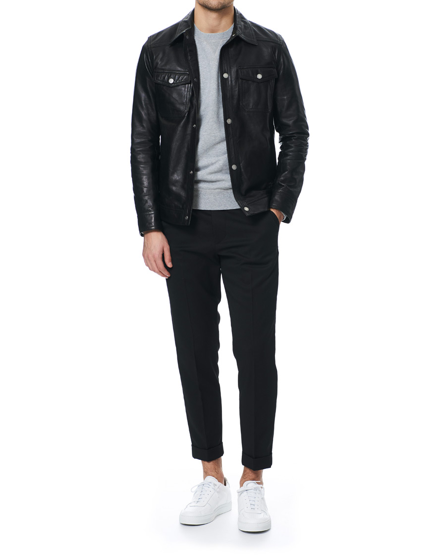 Homme | Manteaux Et Vestes | J.Lindeberg | Matt Leather Jacket Black