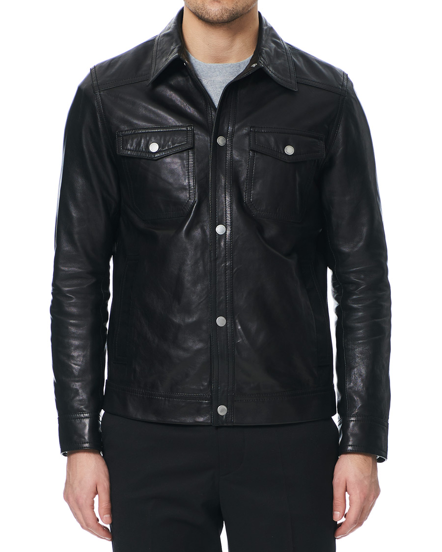 Homme | Manteaux Et Vestes | J.Lindeberg | Matt Leather Jacket Black