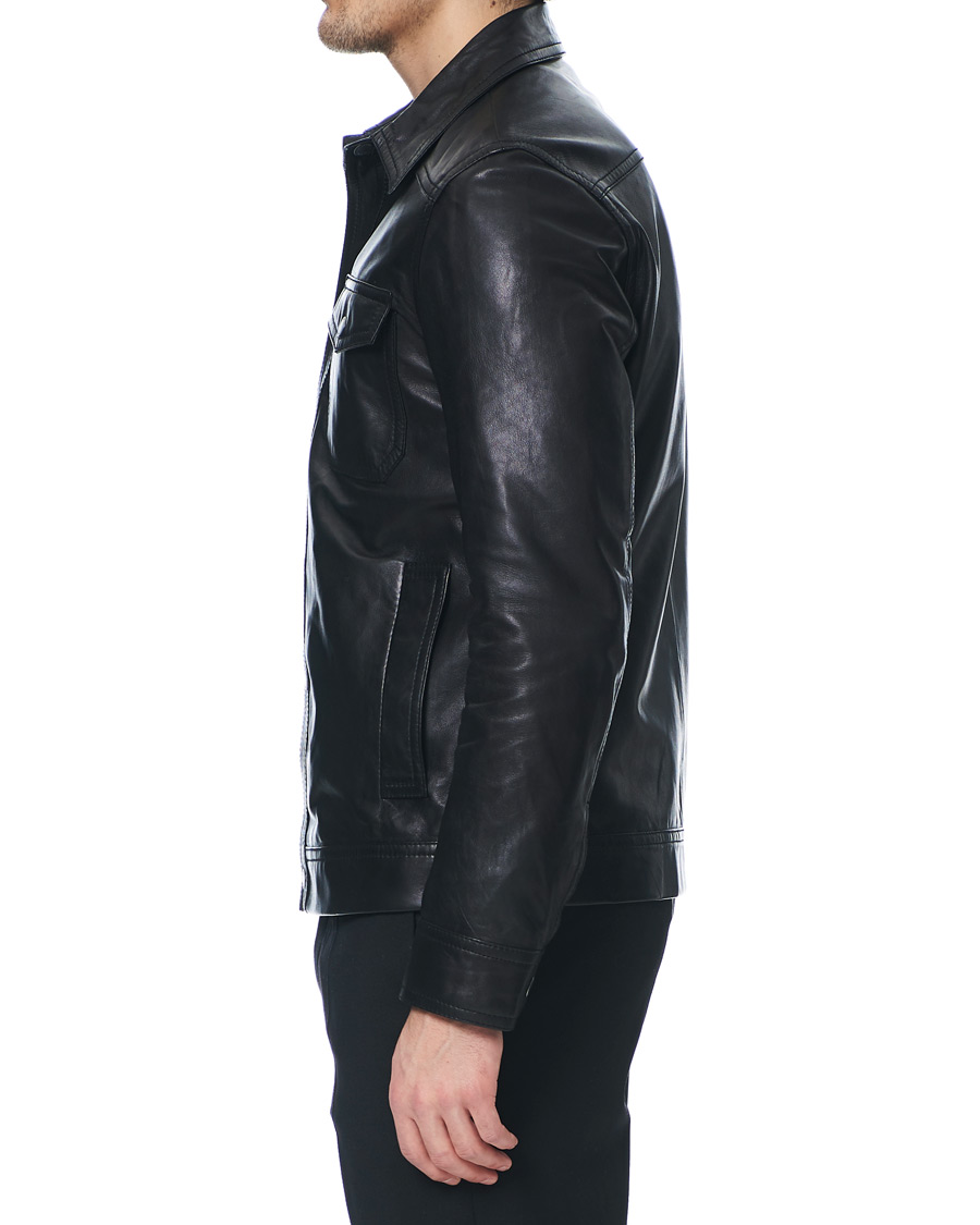 Homme | Manteaux Et Vestes | J.Lindeberg | Matt Leather Jacket Black