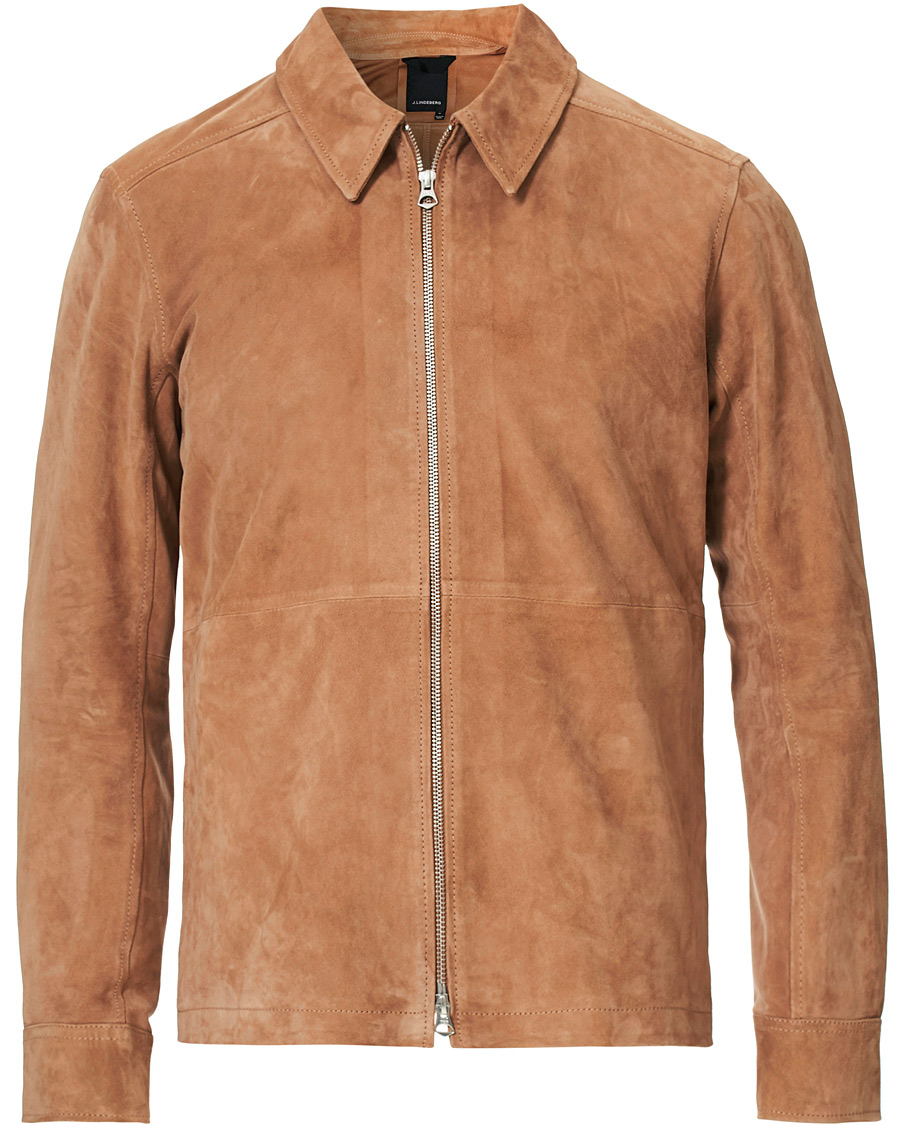 Homme | Manteaux Et Vestes | J.Lindeberg | Jonah Zip Suede Jacket Flat Brown