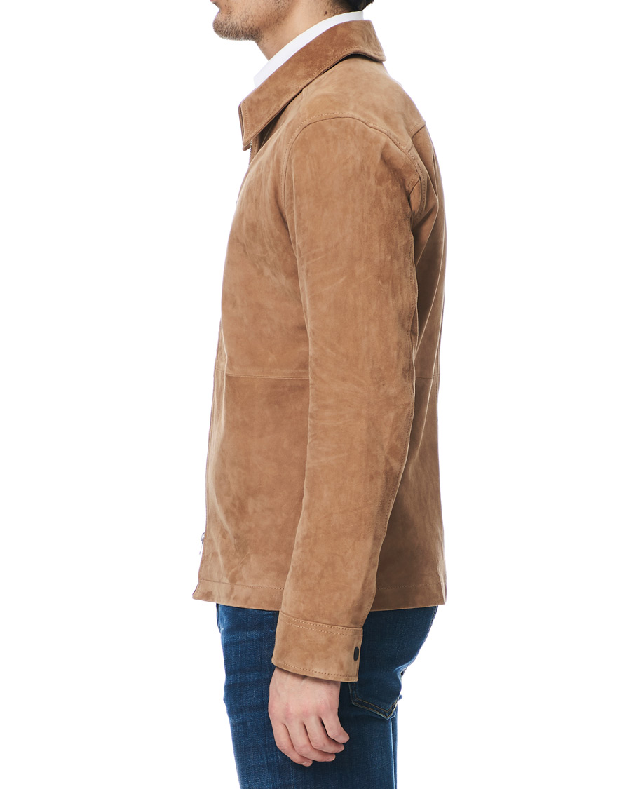 Homme | Manteaux Et Vestes | J.Lindeberg | Jonah Zip Suede Jacket Flat Brown