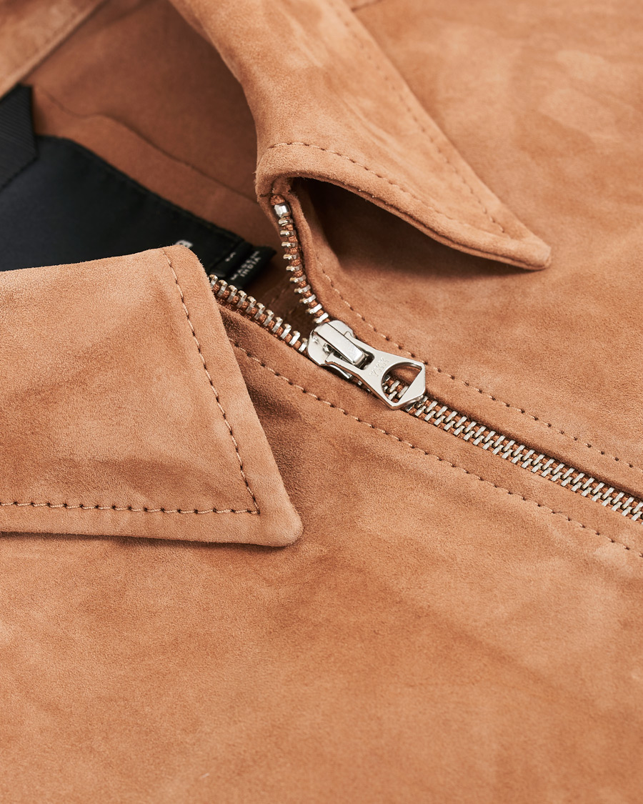 Homme | Manteaux Et Vestes | J.Lindeberg | Jonah Zip Suede Jacket Flat Brown