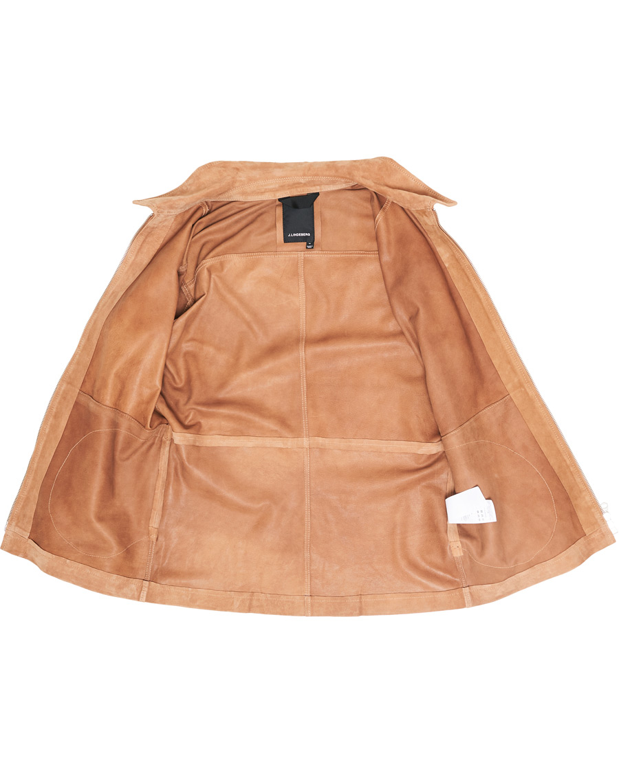 Homme | Manteaux Et Vestes | J.Lindeberg | Jonah Zip Suede Jacket Flat Brown