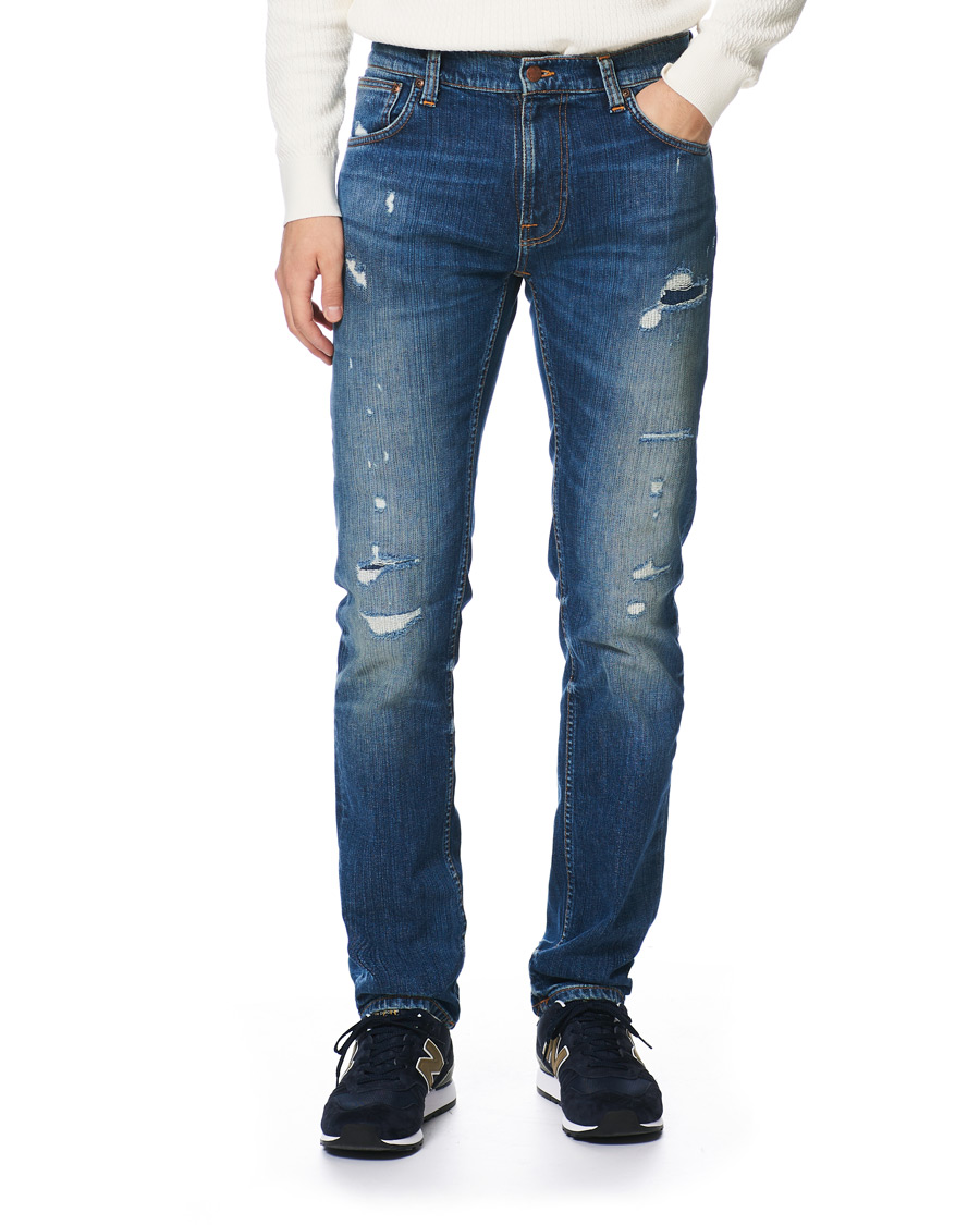 Homme | Jeans | Nudie Jeans | Thin Finn Organic Jeans Worn In Ecru