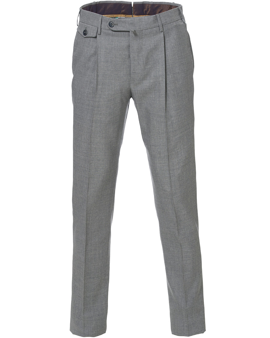 Homme | Pantalons | PT01 | Gentleman Fit Pleated Wool Trousers Light Grey
