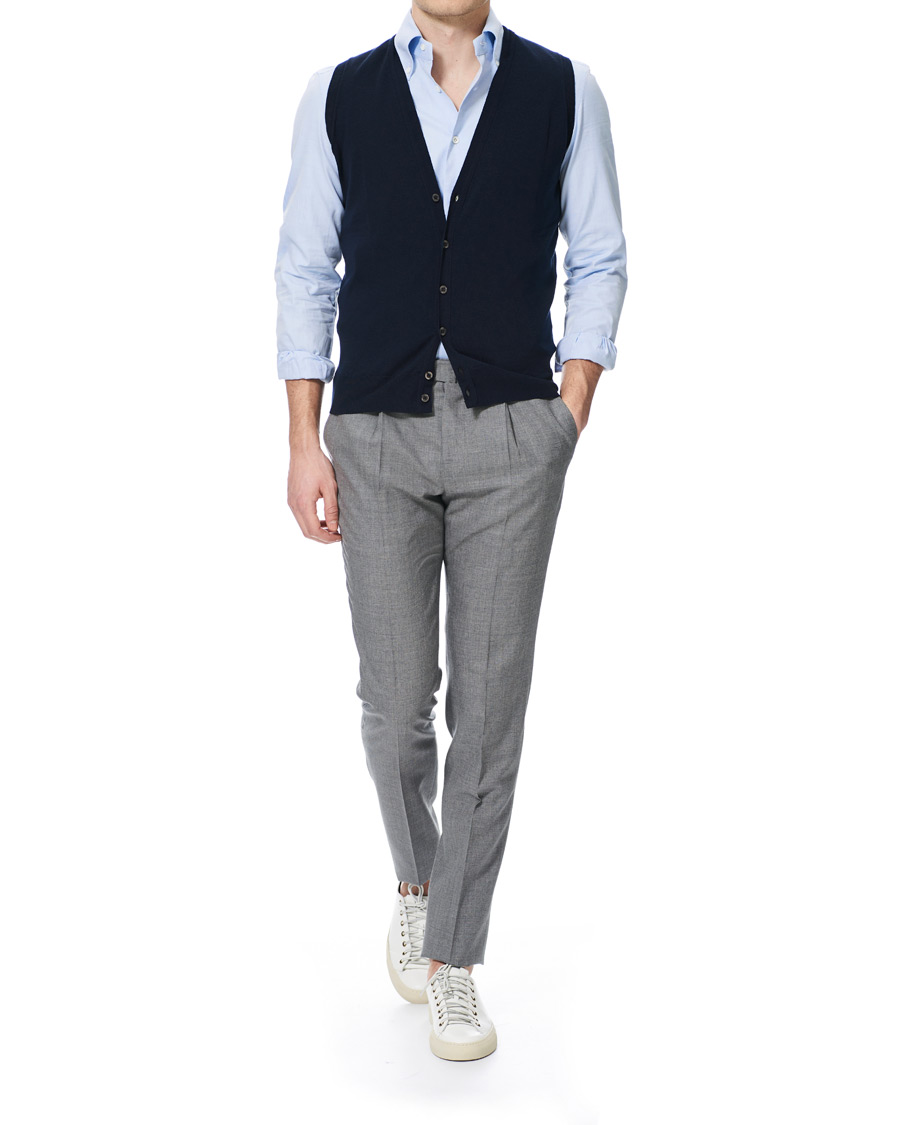 Homme | Pantalons | PT01 | Gentleman Fit Pleated Wool Trousers Light Grey